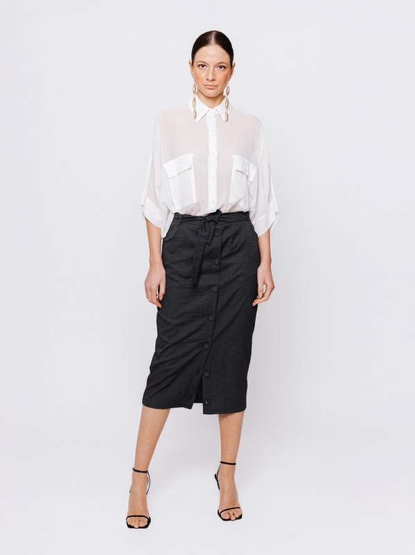 Oversized shirt in viscose crepon