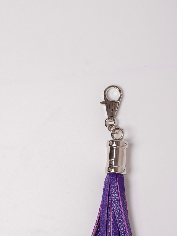  CHARM CON FRANGE IN PELLE E DETTAGLI SIVLER