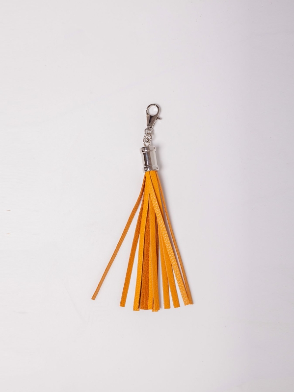  CHARM CON FRANGE IN PELLE E DETTAGLI SIVLER