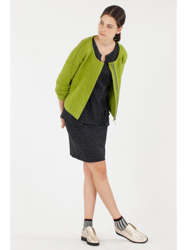 Cardigan corto in maglia con zip