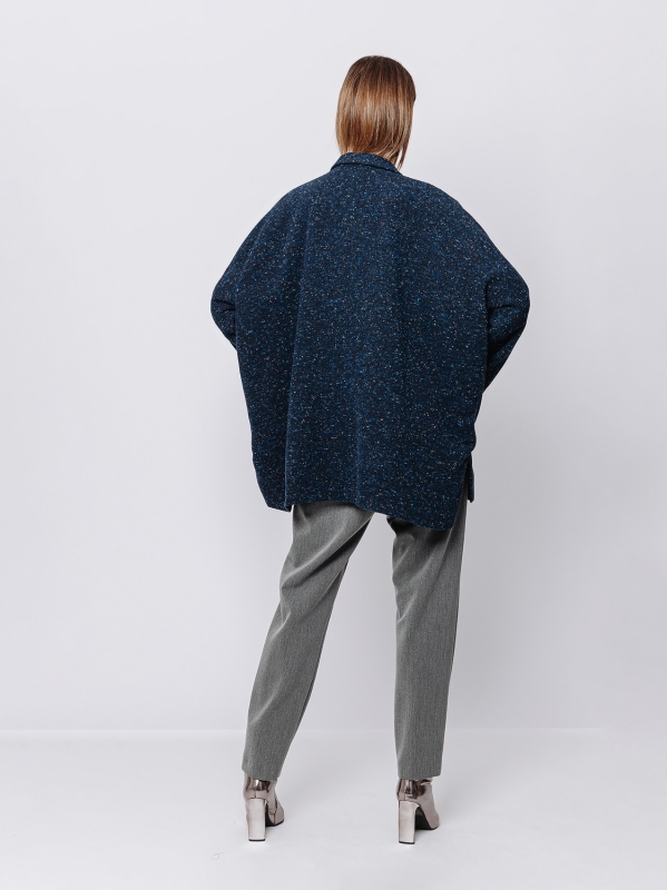Übergroße Jacke aus gepunktetem Tweed