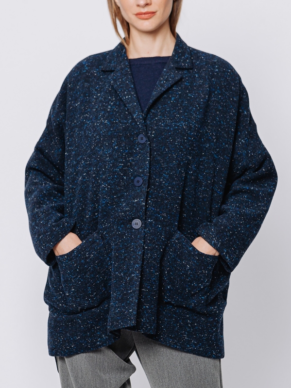 Übergroße Jacke aus gepunktetem Tweed