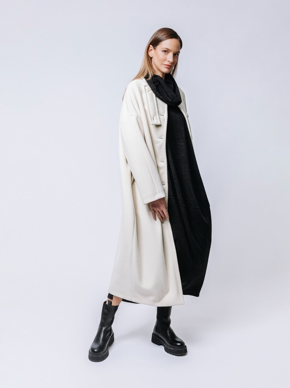 Cappotto over lana e cashmere