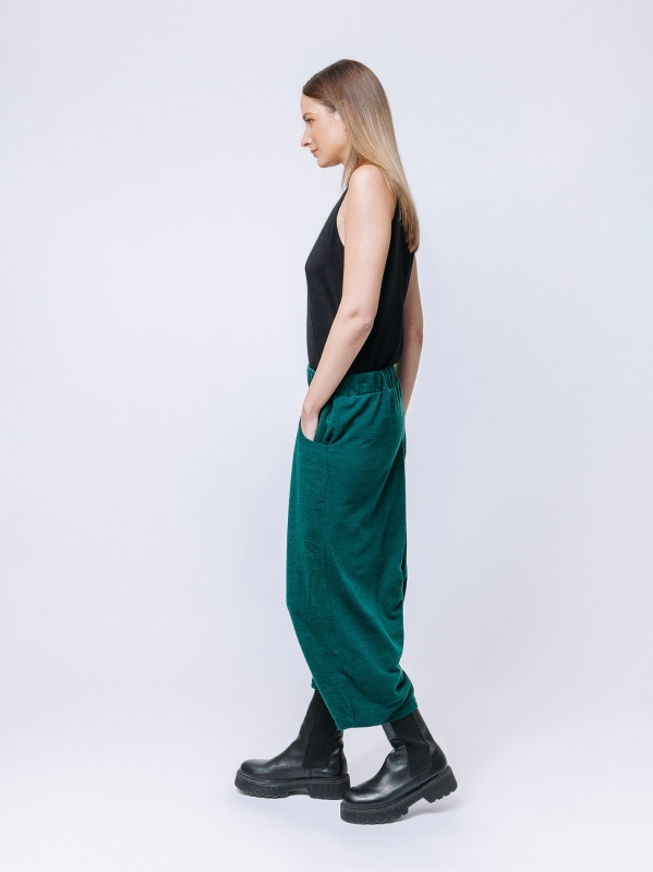 Pantalone cropped in jersey manolana con tasche