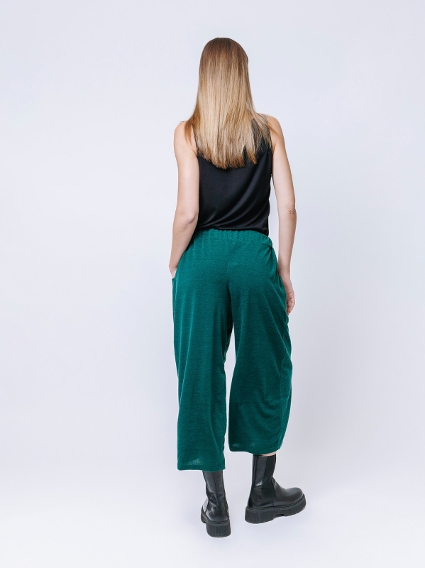 Pantalone cropped in jersey manolana con tasche