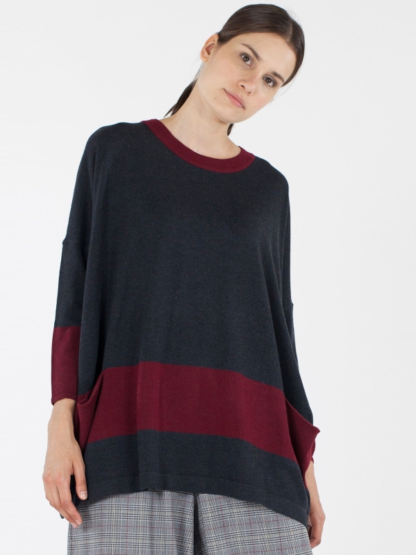 Maxi maglia bicolore