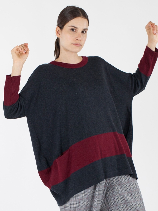 Maxi maglia bicolore