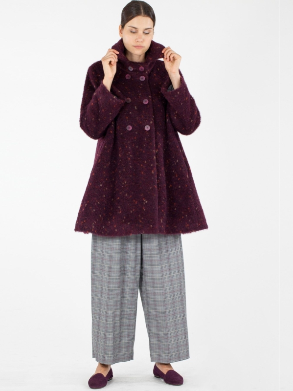 Cappotto doppiopetto a pelo lungo
