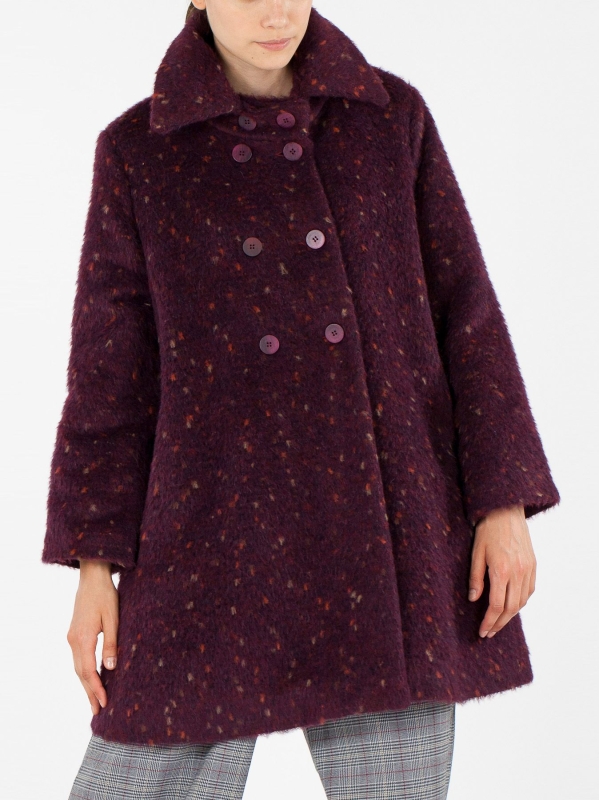 Cappotto doppiopetto a pelo lungo