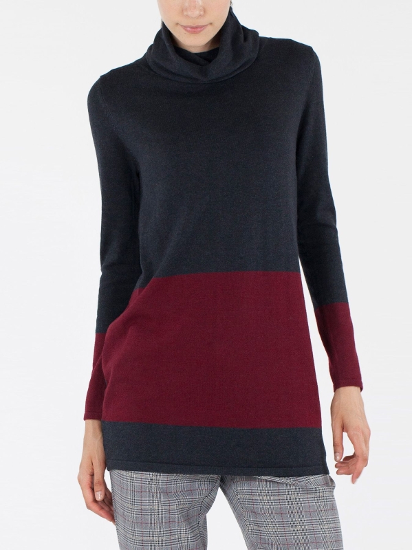 Maglia bicolore collo alto