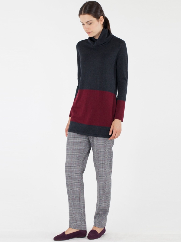 Maglia bicolore collo alto
