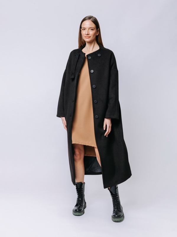 Cappotto over lana e cashmere