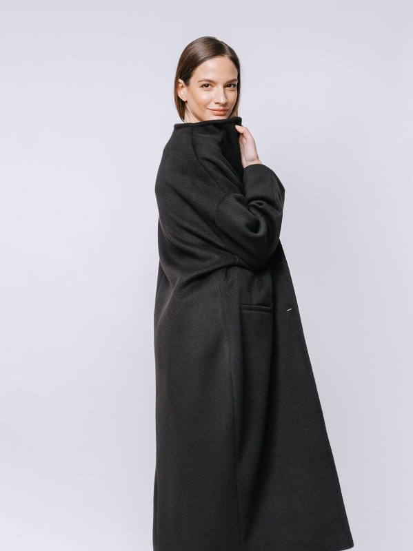 Cappotto over lana e cashmere