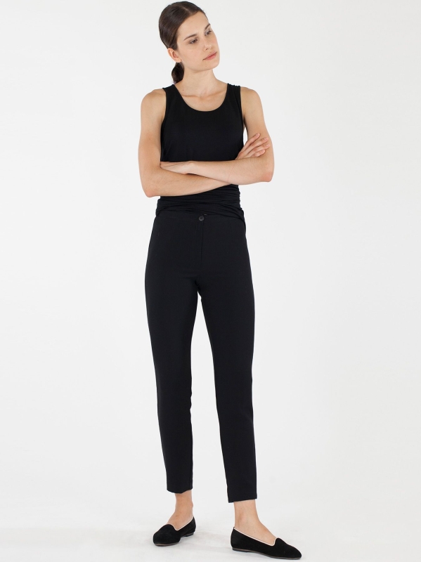 Pantalone a sigaretta in crépe