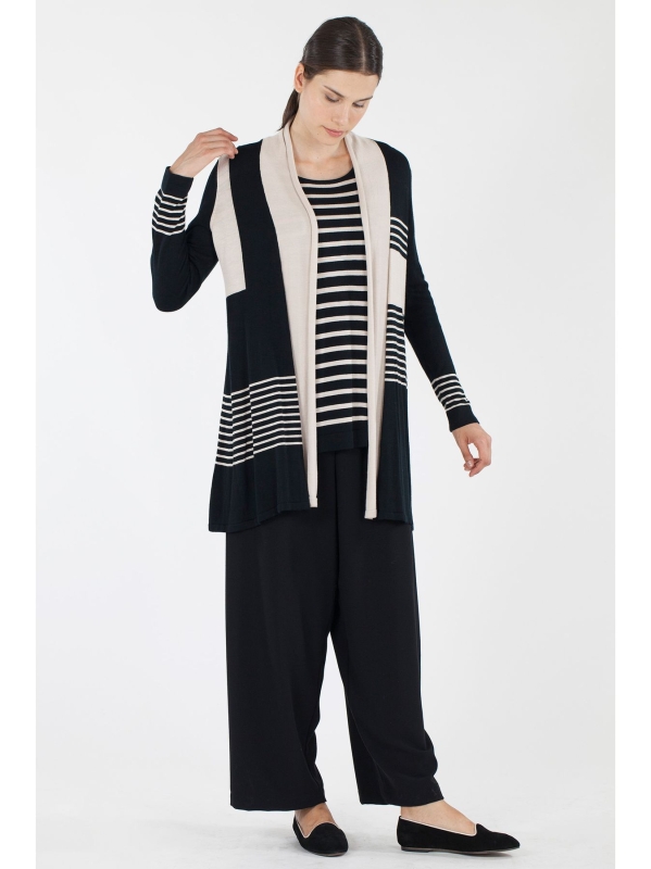 Cardigan con dettaglio righe
