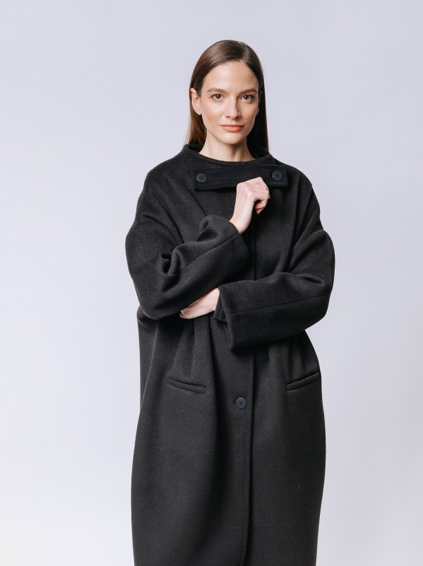 Cappotto over lana e cashmere