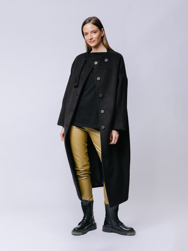 Cappotto over lana e cashmere