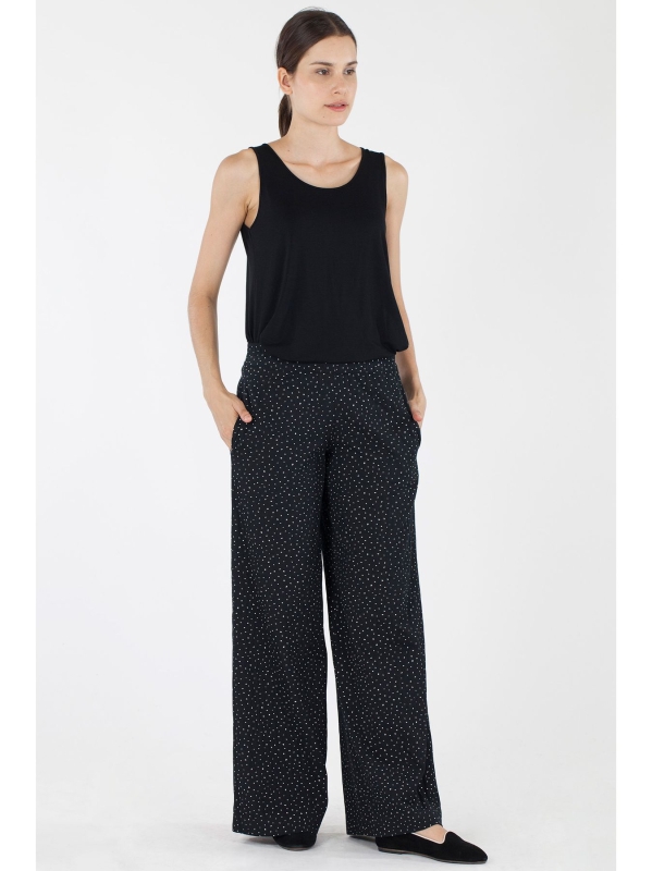 Pantalone clown con fantasia puntinata