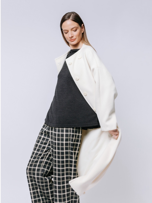 Cappotto over lana e cashmere