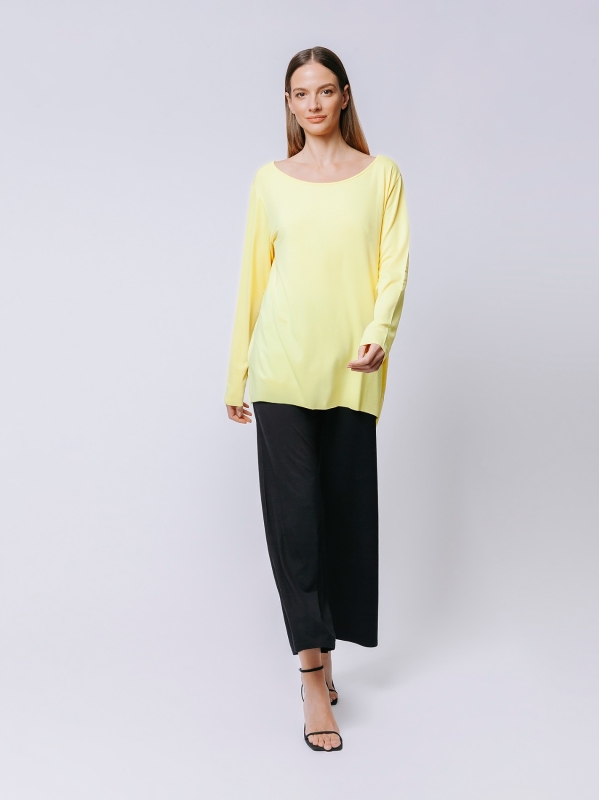 Dark Blue Cocoon t-shirt with long sleeves