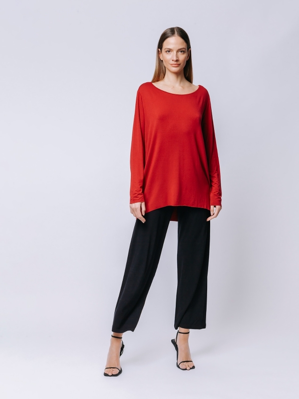 Electric Blue Cocoon t-shirt with long sleeves