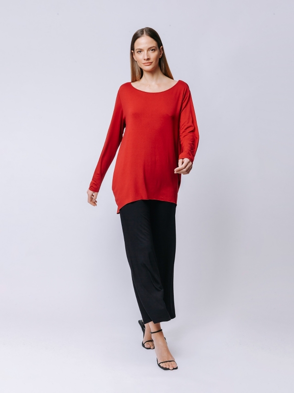 Electric Blue Cocoon t-shirt with long sleeves