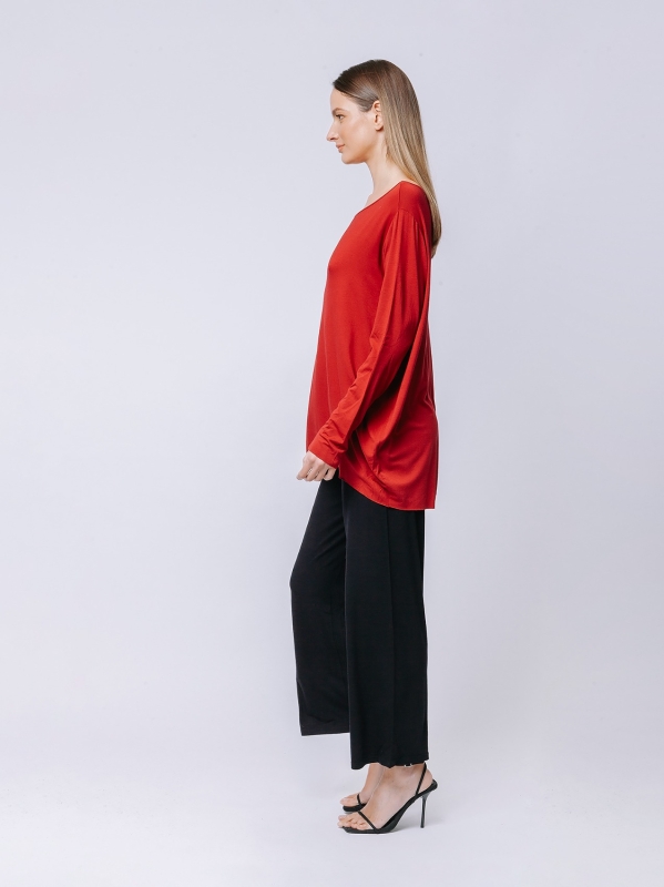 Electric Blue Cocoon t-shirt with long sleeves