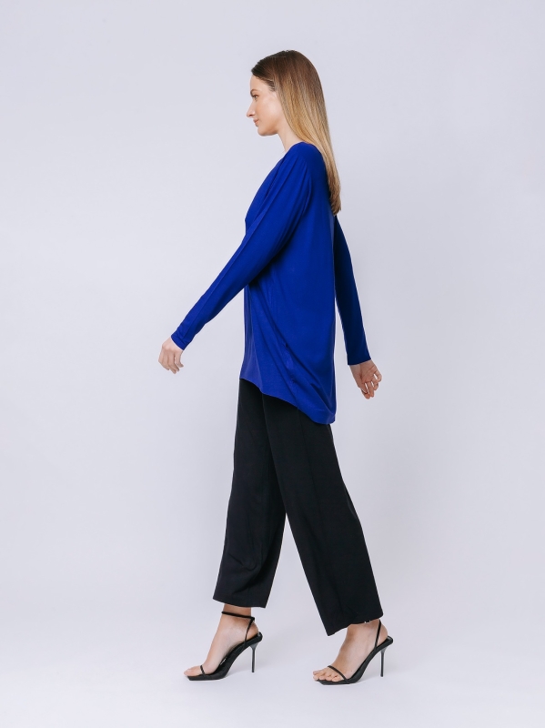 Dark Blue Cocoon t-shirt with long sleeves