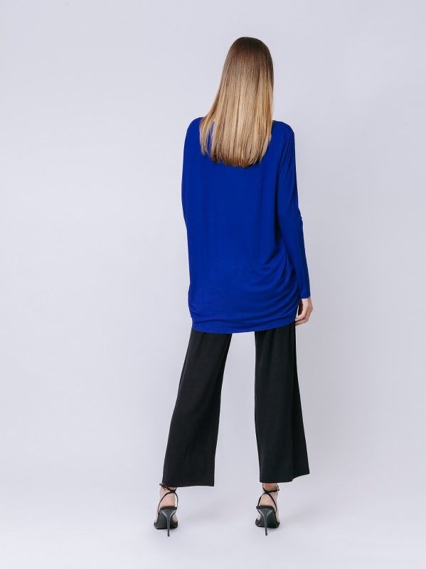 Electric Blue Cocoon t-shirt with long sleeves