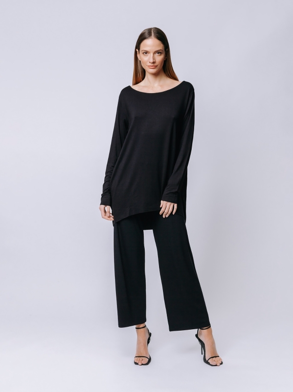 Electric Blue Cocoon t-shirt with long sleeves