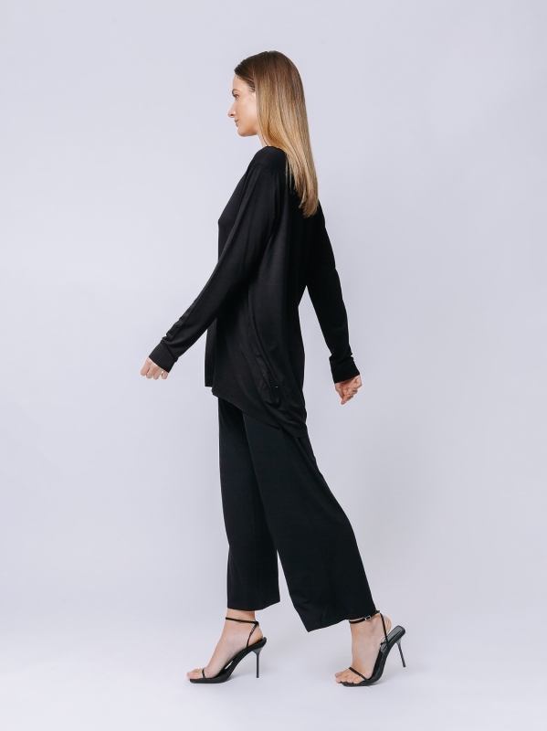 Electric Blue Cocoon t-shirt with long sleeves