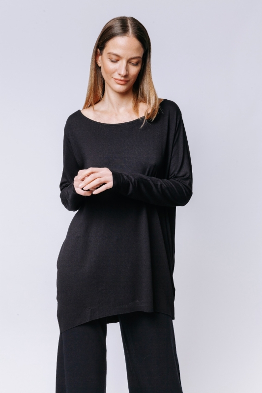 Electric Blue Cocoon t-shirt with long sleeves