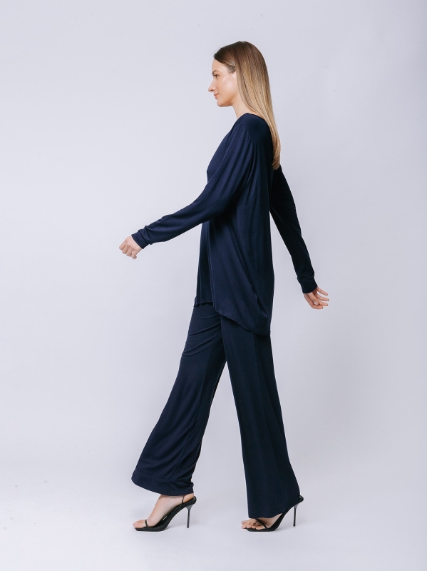 Electric Blue Cocoon t-shirt with long sleeves