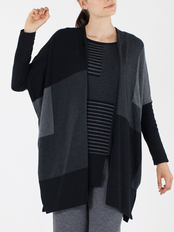 Cardigan in maglia a blocchi