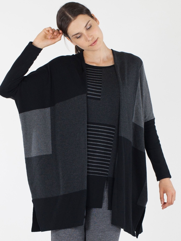 Cardigan in maglia a blocchi
