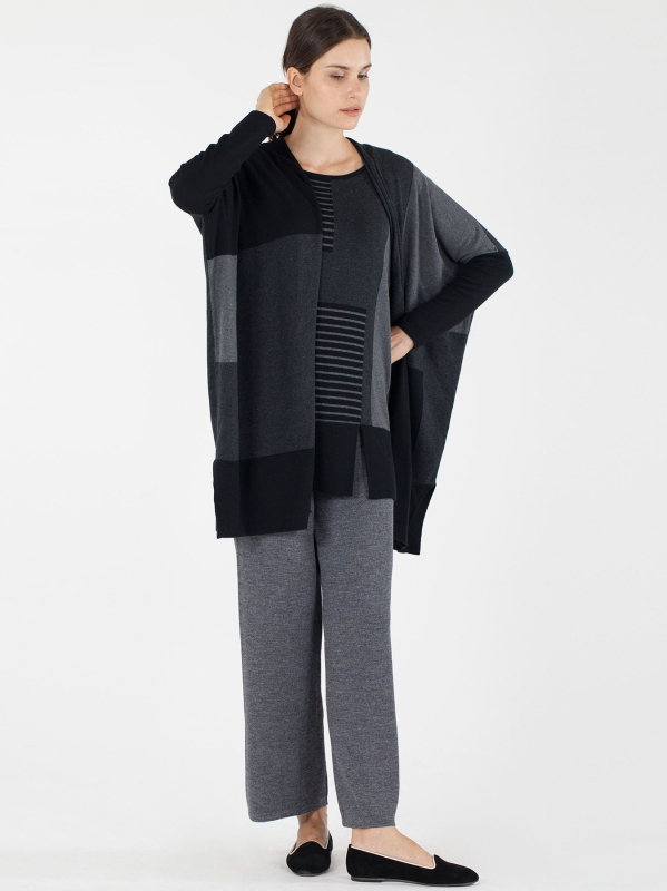 Cardigan in maglia a blocchi