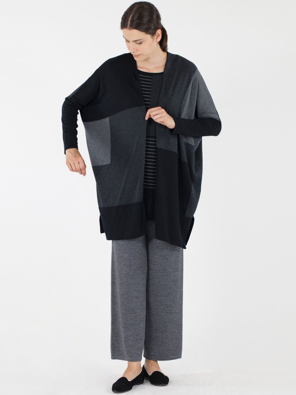Cardigan in maglia a blocchi