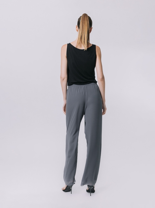 Pantalone morbido in doppio strato di chiffon