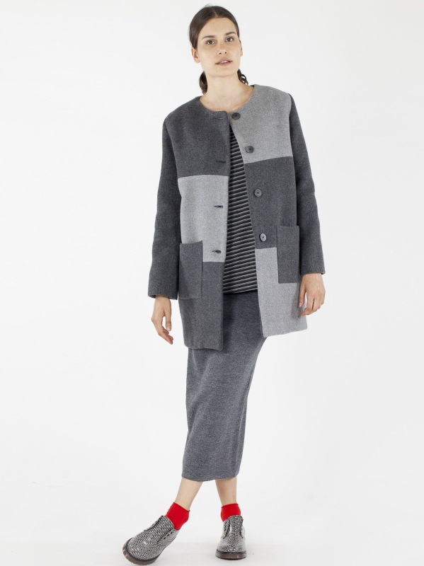 Cappotto bicolore in panno