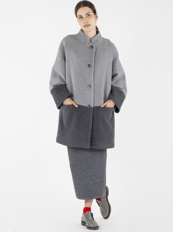 Cappotto bicolore in panno