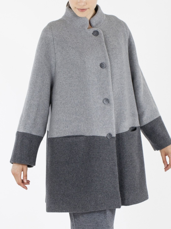 Cappotto bicolore in panno