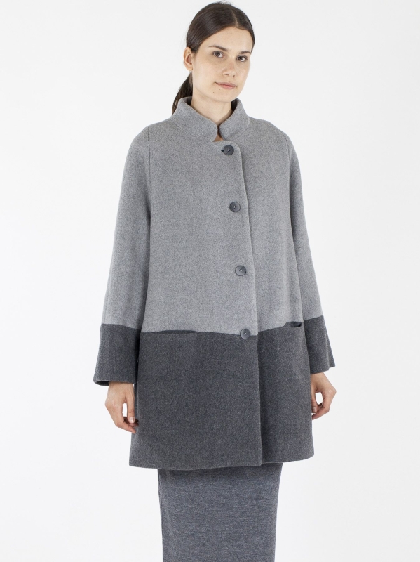 Cappotto bicolore in panno