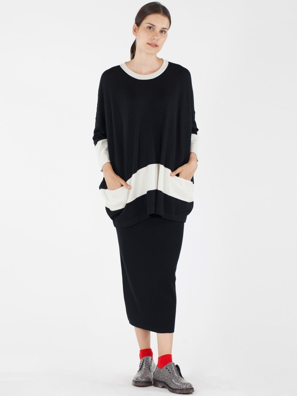 Maxi maglia bicolore