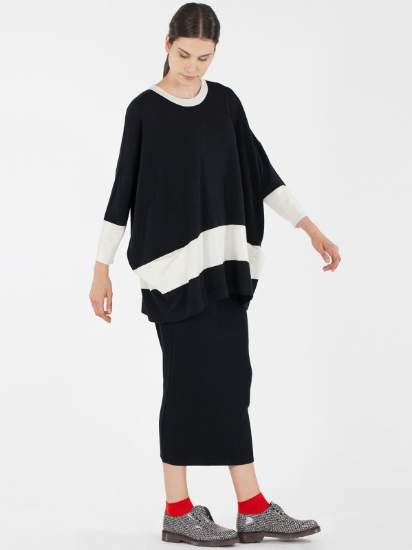 Maxi maglia bicolore