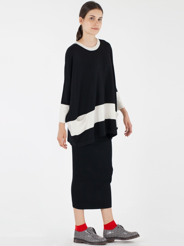 Maxi maglia bicolore