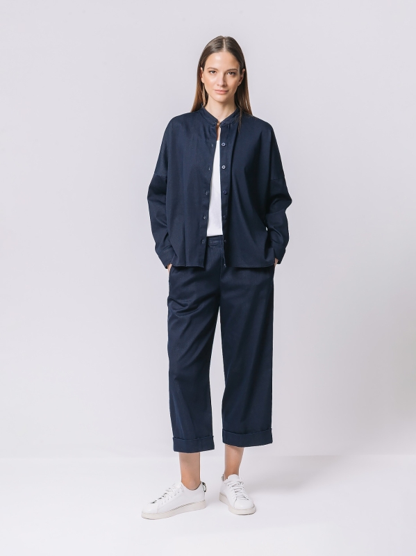Maxi camicia stretch jeans