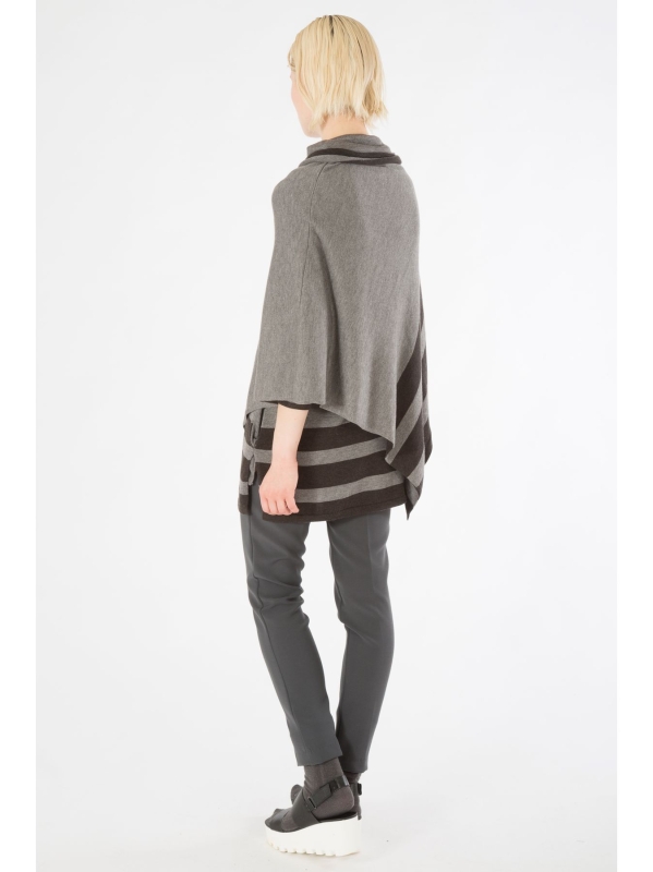 Poncho con dettaglio rigato