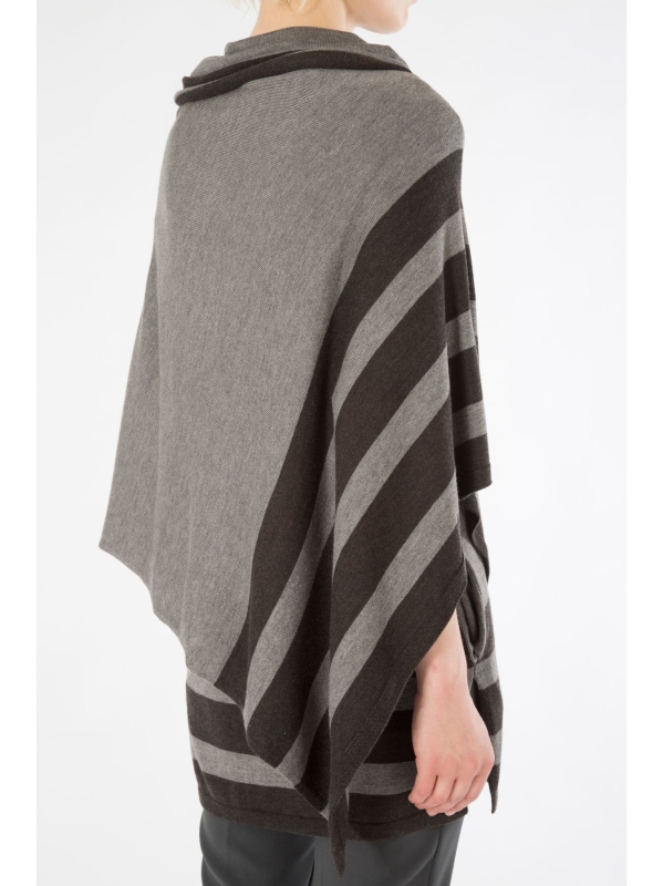 Poncho con dettaglio rigato