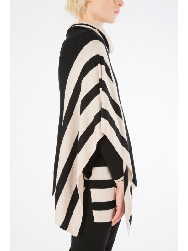 Poncho con dettaglio rigato