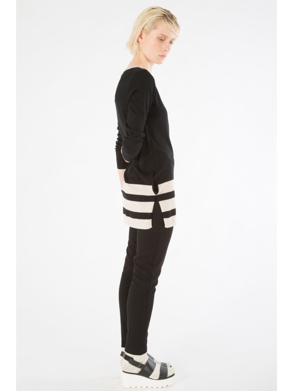 Maglia lunga con dettaglio rigato